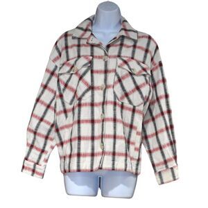 Zara Plaid Oversized Boxy Shirt Jacket Women’s Small Italian Fabric Shacket